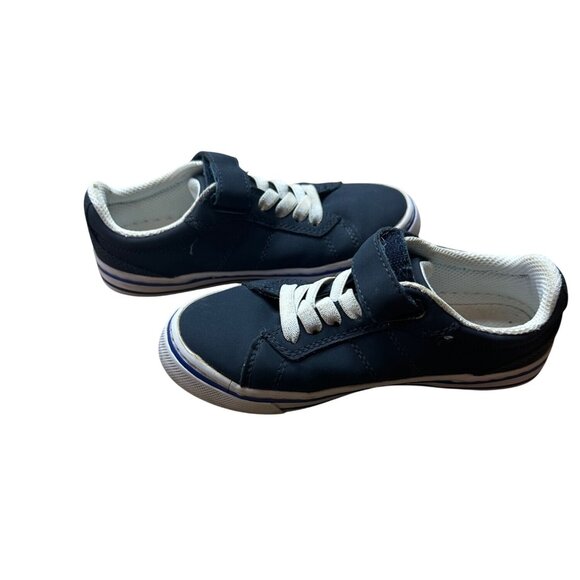 Place Size 13 Kids Navy Blue Low-Top Sneakers  Snap Strap Lace-Up Closure - Picture 2 of 8